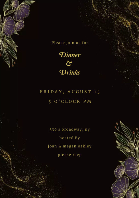Ivitatio Elegant Dinner Party Invitation Elegant New Year Party Invite