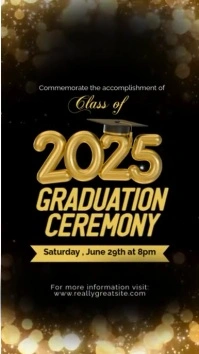 Black and Gold Elegant Graduation Ceremony Announcement Tiktok Video template