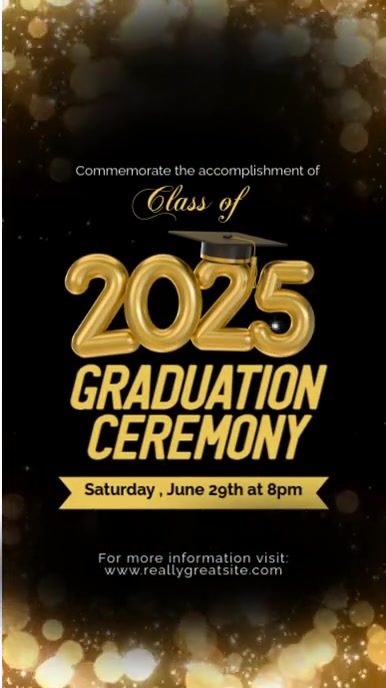 Gold Graduation Program Copy of Black and Gold Elegant Graduation Ceremony Announcement Tiktok ...