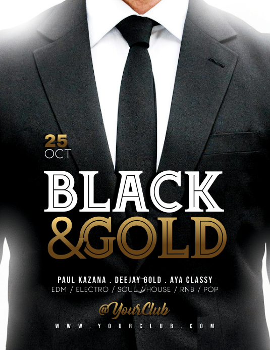 BLACK And GOLD Flyer Template PosterMyWall