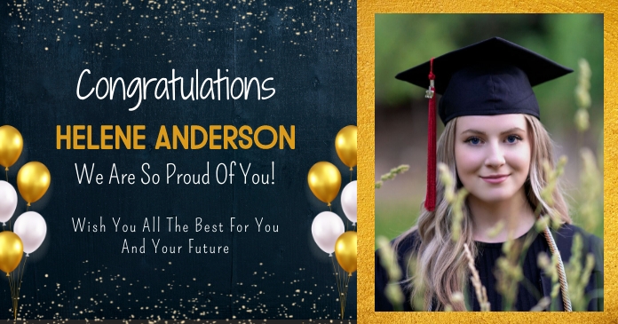 Graduation Facebook Post Black and Gold Graduation Facebook Post Template | PosterMyWall