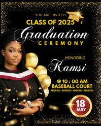 黑色 Graduation Ceremony Instagram Portrait Template