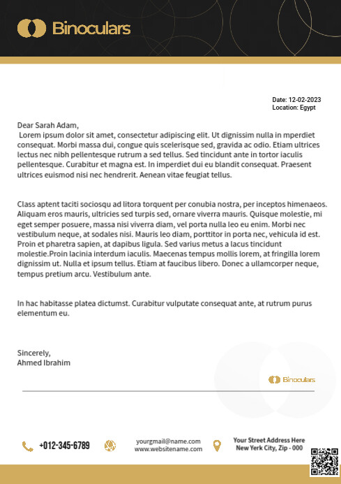 Black and Gold Letter Head Template | PosterMyWall