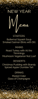 Black and Gold List-based New Year Menu Template Half Page Letter
