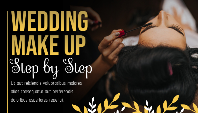 Black And Gold Makeup Tutorial Blog Header Template Postermywall