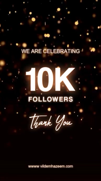 Black and Gold Neon Thank You 10K Followers Instagram Story Template ...