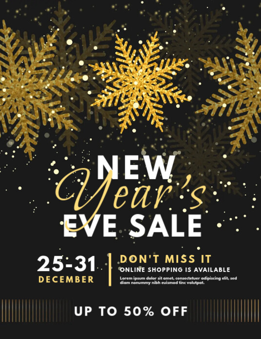 New Year Sale Flyer Black And Gold New Year S Eve Sale Flyer Template Postermywall New Year Sale Flyer Black And Gold New Year S Eve Sale Flyer Template Postermywall