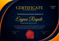 Black and gold Professional Certificate Of Achievement A4 template