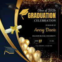 Schwarz Graduation Celebration Post Instagram Template
