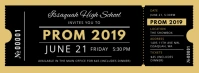 Black and Gold Prom Night Ticket Portada de Facebook template