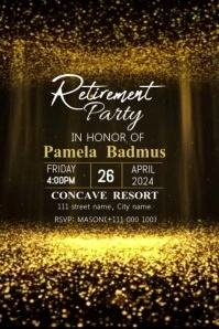 Black and gold retirement video template Poster
