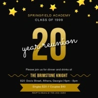 Black and Gold School Reunion Party Invite Square (1:1) template