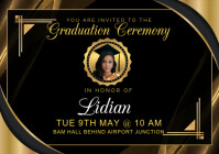 Czarny Graduation Ceremony Invitation A4 Template