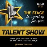 Black and Gold Talent Show Square Video template