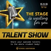 Black and Gold Talent Show Square Video Cuadrado (1:1) template