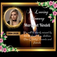 Black and gold Vintage Obituary Announcement Logo template