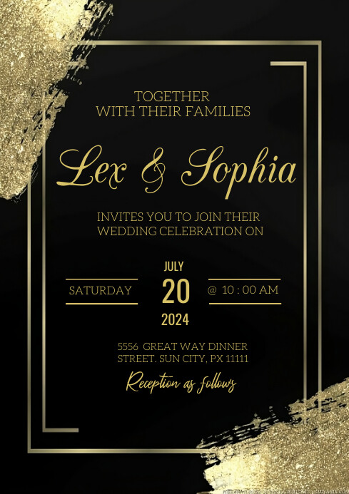 Black and gold wedding invitation templates | Honestweddingadvice.com