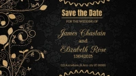black and golden background save the date template Digital Display (16:9)