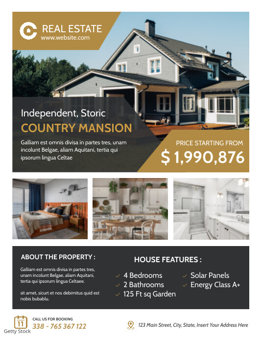 Black and golden colors real estate template | PosterMyWall