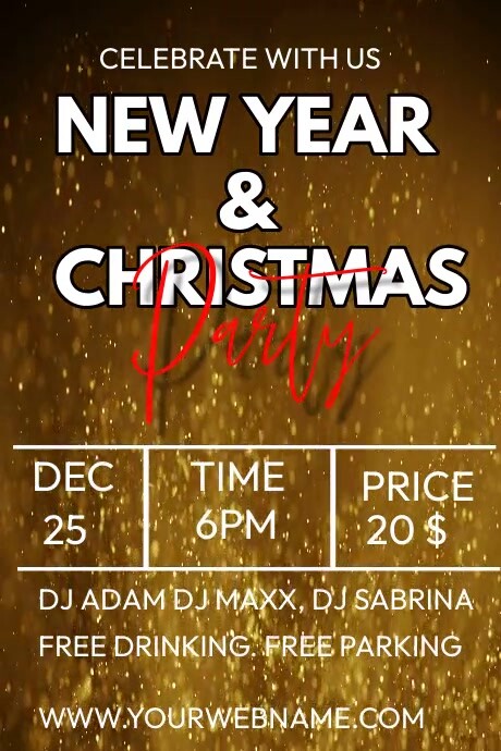 BLACK AND GOLDEN NEW YEAR AND CHRISTMAS PARTY Template | PosterMyWall