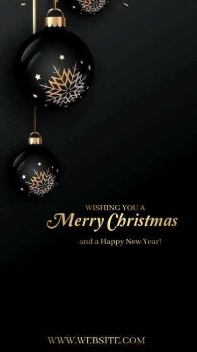 Plantilla de Black and golden Vintage Christmas Wishes Instagram Story ...