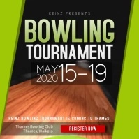 Black and Green Bowling Tournament Square Vid template
