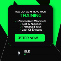 Black and green Personal Training Instagram Post Video template
