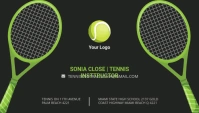 Black and Green Tennis Instructor Business Ca template