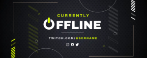 Noir Black and Neon Green Offline Twitch Banner Twitch Profile Banner Template