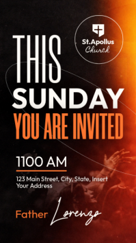 Black Church Invitation Instagram Story Template
