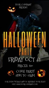 Black and Orange Halloween Digital Display Video template