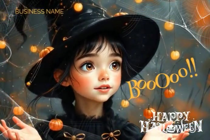 Black and Orange Maximalist Happy Halloween Video Poster Template ...
