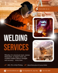 Black and Orange Modern & Minimal Welding Services Instagram Portrait template
