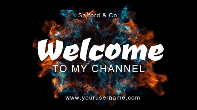Black and Orange Modern Welcome to My Channel Video Ekran reklamowy (16:9) template