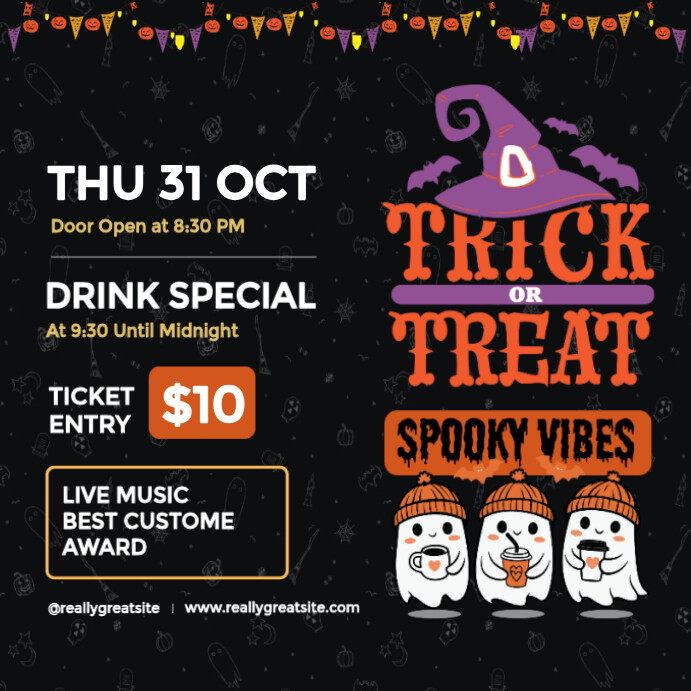 Copy of Black and Orange Playful Halloween Party Instagram Post ...