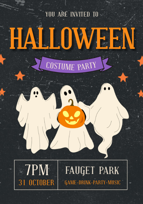 Plantilla de Black and Orange Spooky Halloween Poster | PosterMyWall