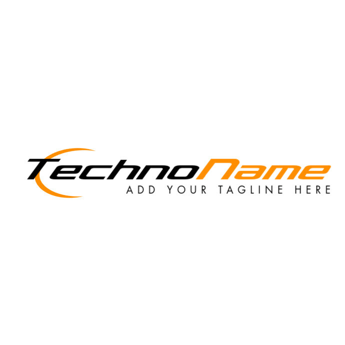 Black And Orange Technology Company Logo Template Postermywall