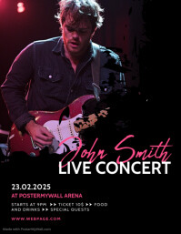 Black and Pink Modern & Minimal Live Concert Flyer (us Letter) template