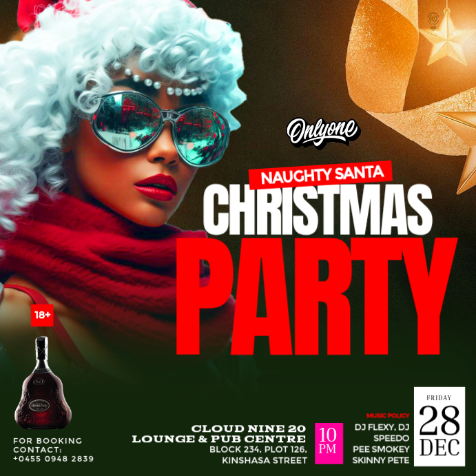 Black and Red 3d Maximalist X-mas Christmas Jams Club Party Event Flyer ...