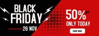 Black and red abstract black friday banner Portada de Facebook template