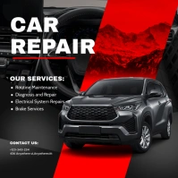 Black and red car repair instagram  post template
