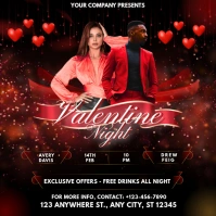 Black and Red Classy Valentine's Day Party Instagram Post template