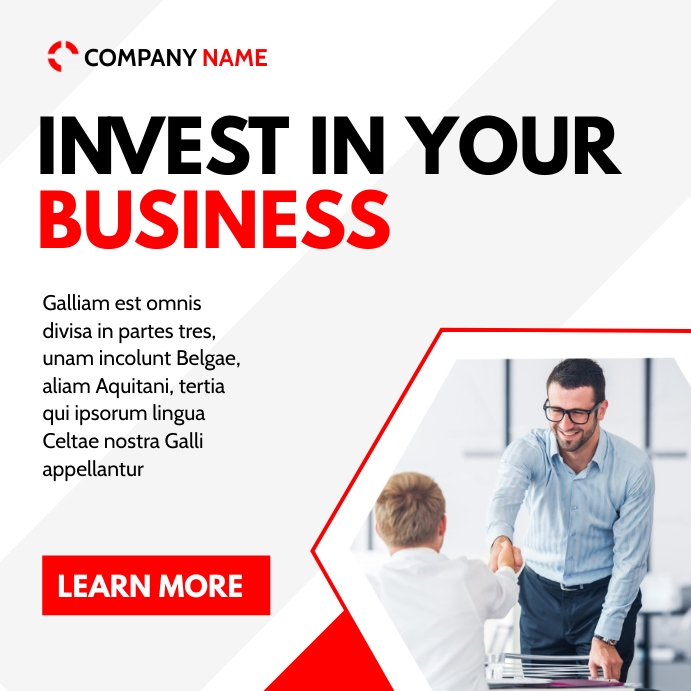 black and red investing corporate advertiseme Instagram Post template