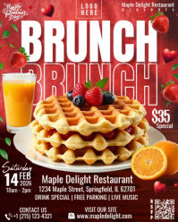 Black and Red Maximalist Valentine's Brunch Party Flyer Design Template  Instagram Portrait