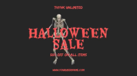 Black and Red Minimalist Neon Halloween Sale Video Digital Display (16:9) template