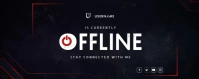 Black and Red Offline Twitch Banner template