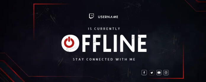 Black And Red Offline Twitch Banner Template Postermywall