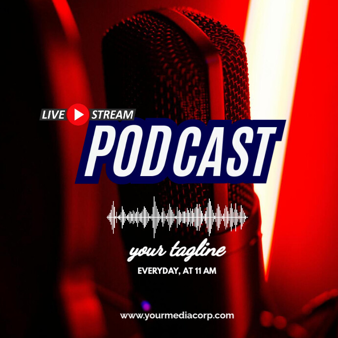 Plantilla de Black and red Podcast Live Instagram Post | PosterMyWall