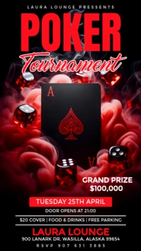 Black and Red Poker Tournament Instagram Post template