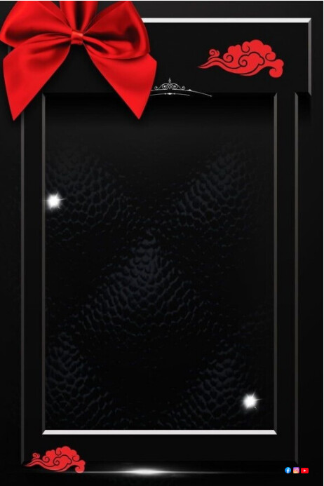 Black and red ribbon invitation card flyer Template | PosterMyWall